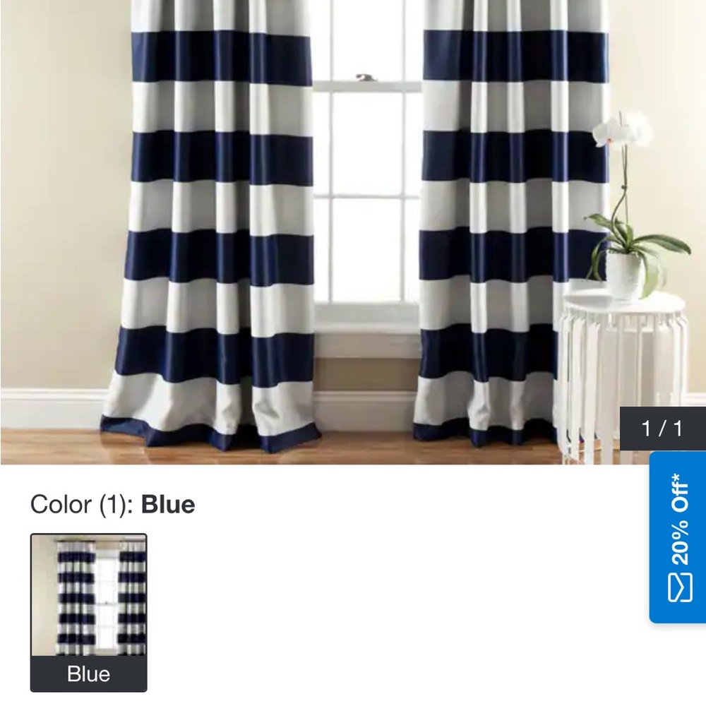 Nautical Blue and White Striped Curtains